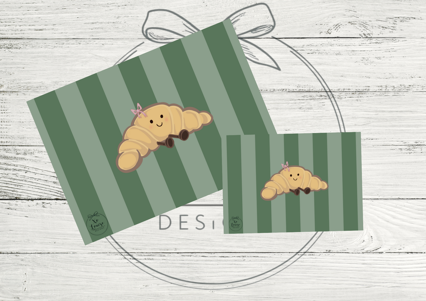 Girlie Bow Jellycat Inspired Print – Croissant Design A4 & A5 Wall Art Custom Background