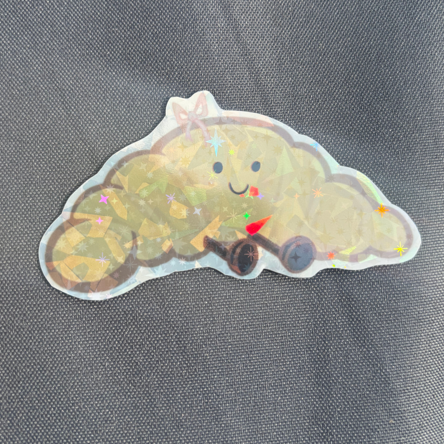 Girlie Bow Croissant Vinyl Sticker