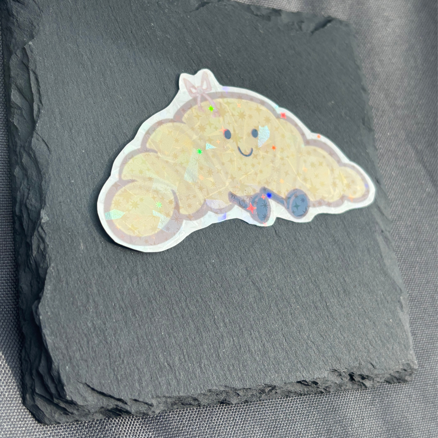 Girlie Bow Croissant Vinyl Sticker
