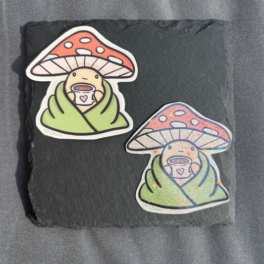 Cozy Mushroom Vinyl Sticker
