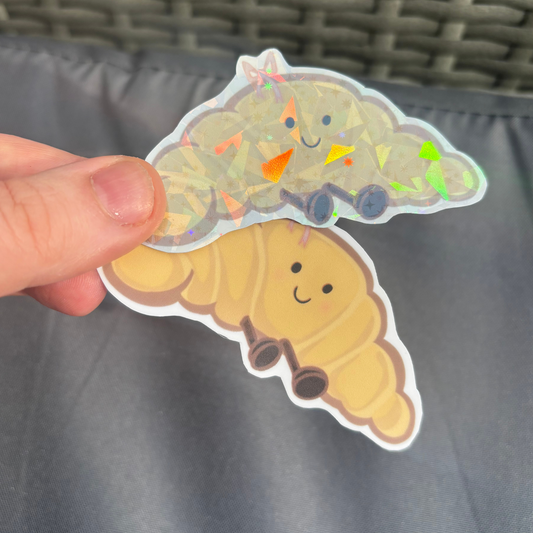Girlie Bow Croissant Vinyl Sticker
