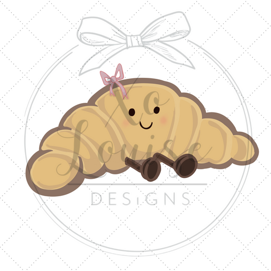 Girlie Bow Croissant Vinyl Sticker
