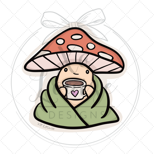 Cozy Mushroom Vinyl Sticker